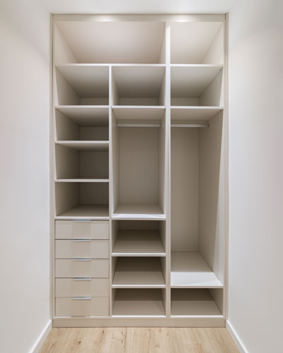 Built-in closet for small space. PNW Closets provides custom home storage solutions in Vancouver WA and Portland OR.