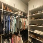 Custom design walk-in clothing and shoe closet
