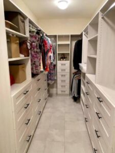 custom closet designed for narrow space in portland or home - learn how to avoid design mistakes in small spaces