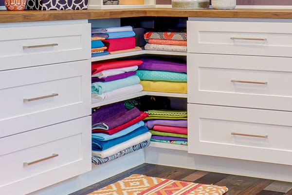 Craft Room Corner Storage